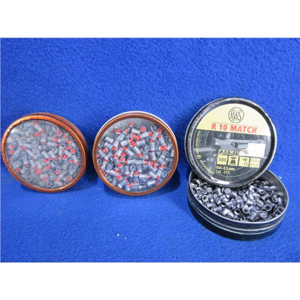 3 Tins of .177 Cal. Pellets - 2 Full Tins, 1 Half Full