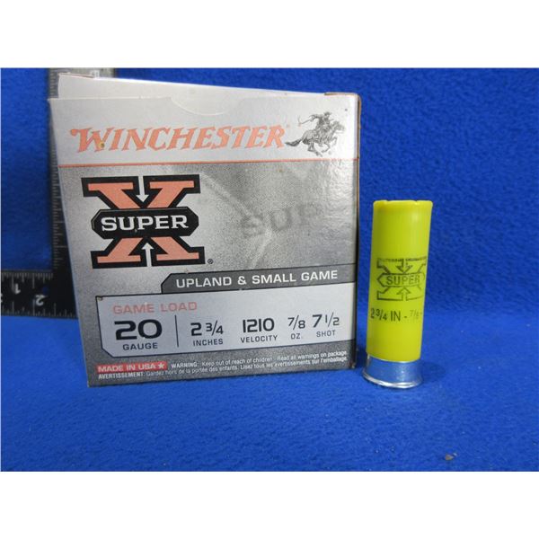 20 Ga. 2 3/4" 7 1/2 Shot SuperX Winchester Shotshells