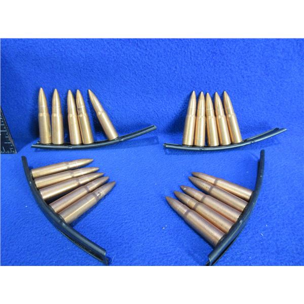 7.62X39 Military Cartridges on Stripper Clips - 20 Cartridges