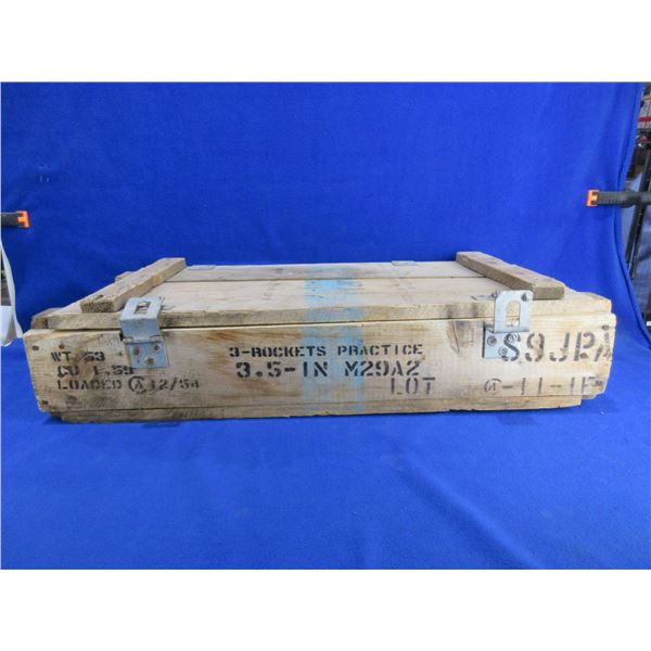 Wood Ammo Box - 3 Rockets Practice - 27 1/2" x 14" x 6"
