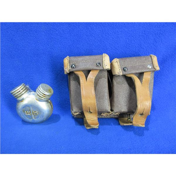 Vintage Russian 2 Compartment Oiler and Ammo Pouch