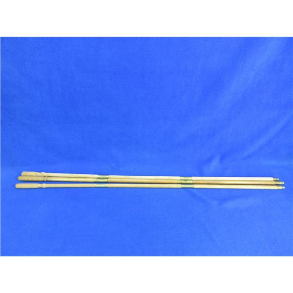 3 Vintage Wood and Brass Shotgun 3 Piece Cleaning Rods