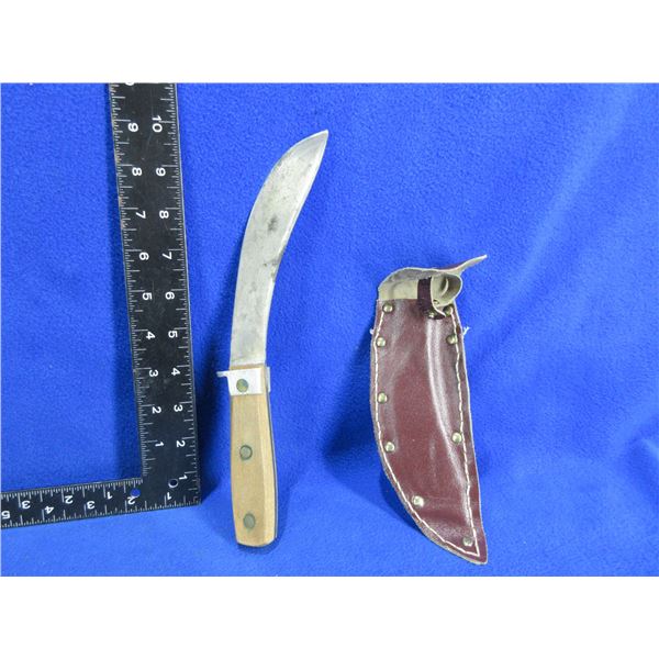 Fixed Blade Knife with Leather Sheath - 6" Blade