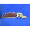 Image 3 : Fixed Blade Knife with Leather Sheath - 6" Blade