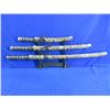 Image 1 : Dragon Edge Three Sword Katana Sword Set with Stand