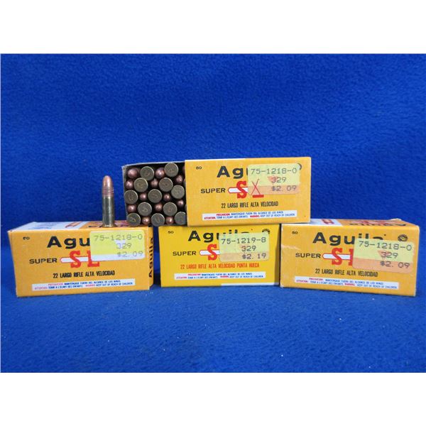 22 LR HV Solid Super Extra Aguila Cartridges