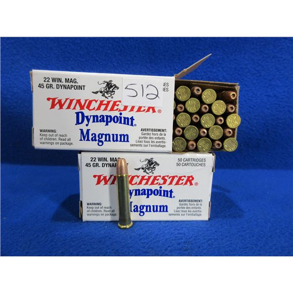 22 Win. Mag 45gr Dynapoint Winchester Cartridges