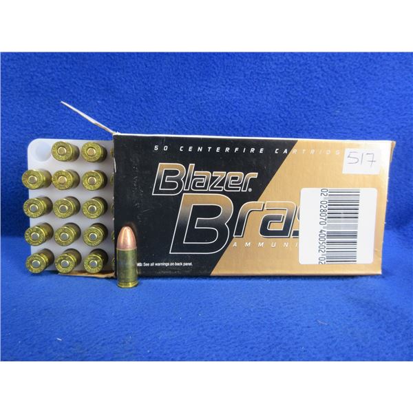 9MM Luger 124gr FMJ Blazer Brass Cartridges - Box of 50