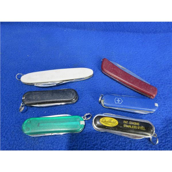 6 Folding Blade Key Chain Knives