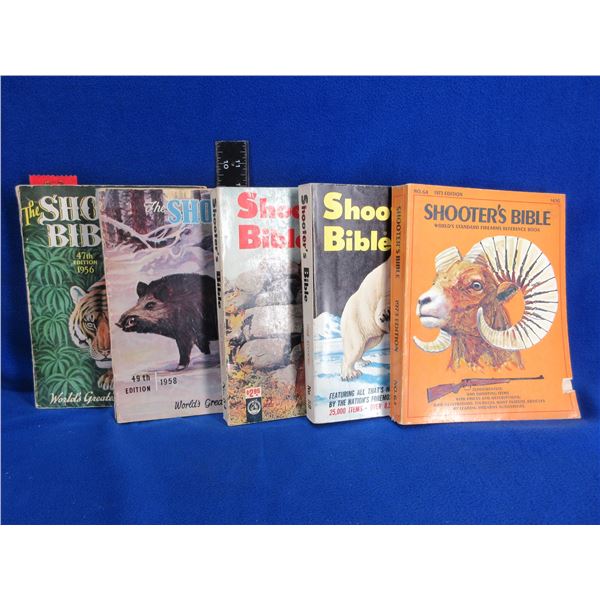5 Books - Shooter's Bible 1956, 1958, 1963, 1968, 1973