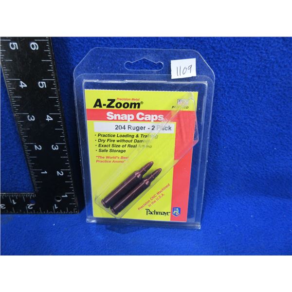 NEW - A-Zoom 204 Ruger Snap Caps - Pack of 2