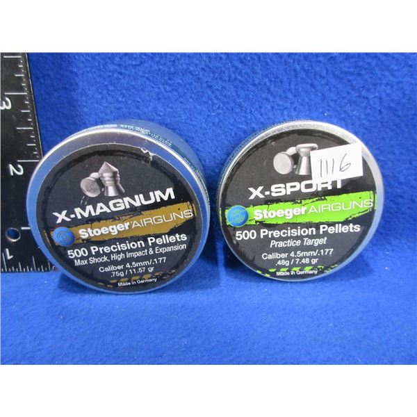 2 Stoeger Pellets .177 Caliber - 1 X-Sport, 1 X-Magnum