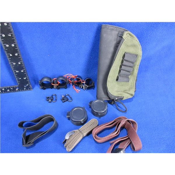 Lot of Misc. - Rings, Lens Covers, Ammo Pouch, 1" Swivels