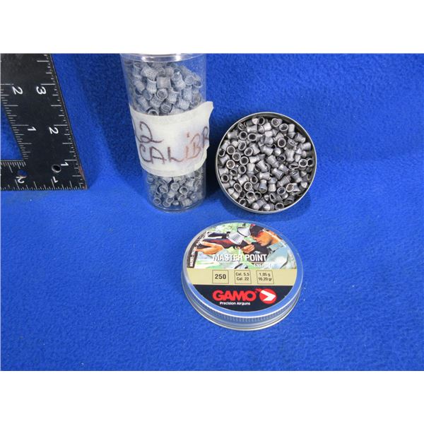 Lot of Misc. .22 Cal. Pellets - 1 Tin and 1 Tub