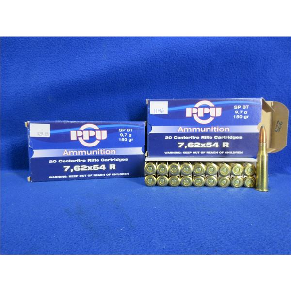 7.62 x 54 R 150gr SP BT PPU Cartridges