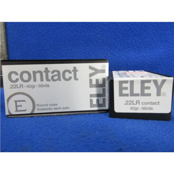 22 LR 42gr RN Subsonic Semi Auto Contact Eley Cartridges