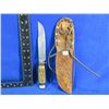 Image 1 : Fixed Blade Stag Hunting Knife with Leather Sheath