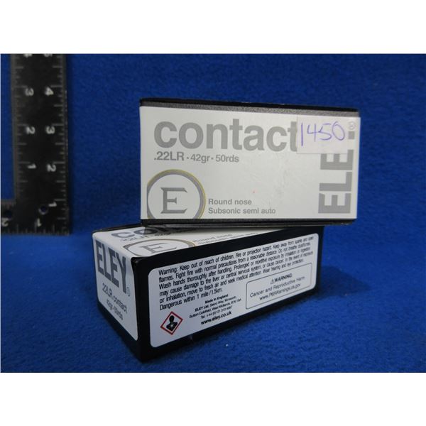 22 LR 42gr RN Subsonic Semi Auto Contact Eley Cartridges