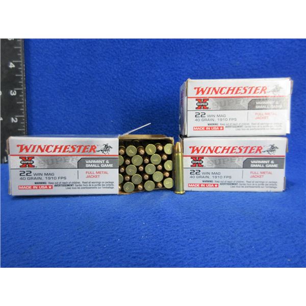 22 Win. Mag 40gr FMJ SuperX Winchester Cartridges