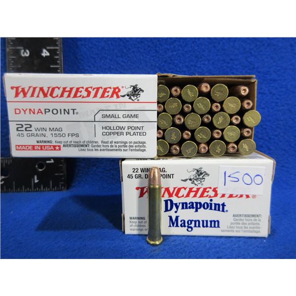 22 Win. Mag 45gr Dynapoint Winchester Cartridges