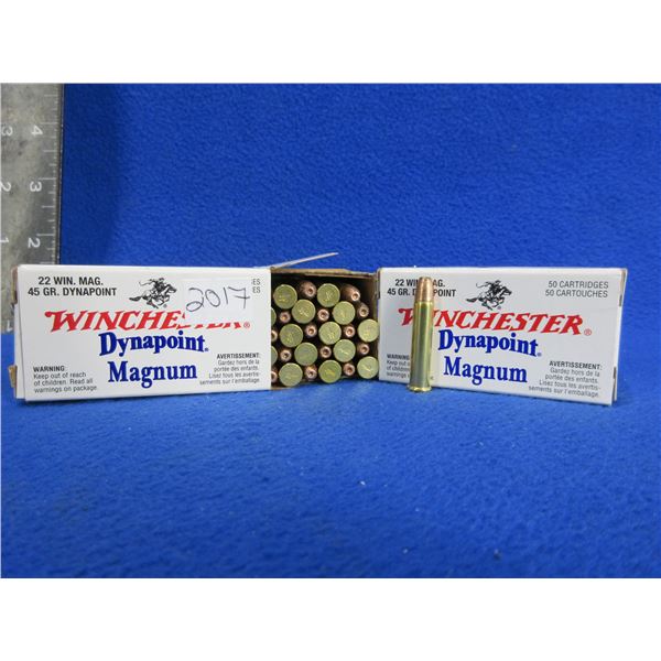 22 Win. Mag 45gr Dynapoint Winchester Cartridges