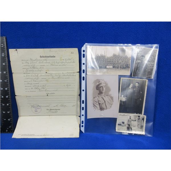 German Marriage Certificate (1940) with 5 Pictures