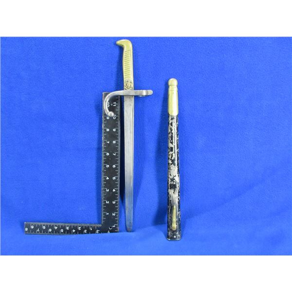 German Bayonet with Brass Handle and Scabbard