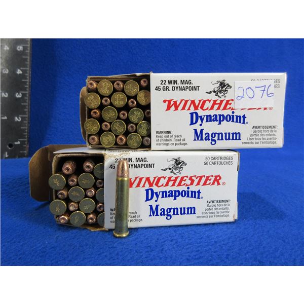 22 Win. Mag 45gr Dynapoint Winchester Cartridges