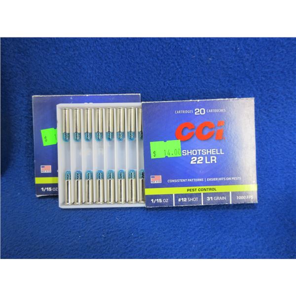22 LR 31gr 1/15 oz 12 Shot CCI Shotshell Cartridges