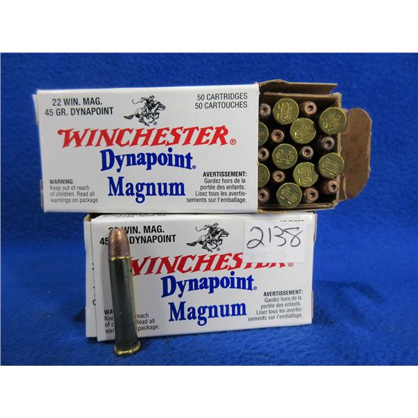 22 Win. Mag 45gr Dynapoint Winchester Cartridges