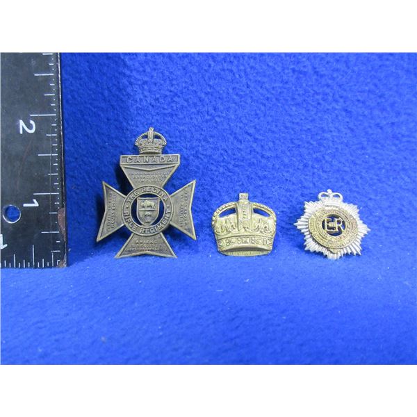 3 Cap Brass Badges WWII