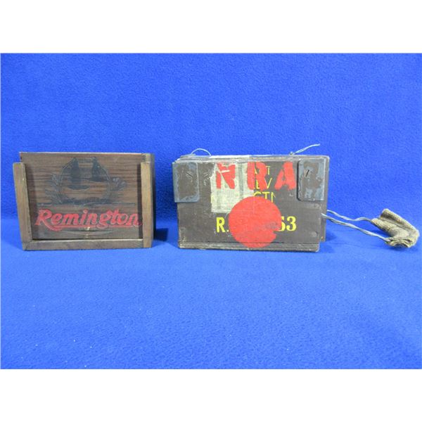 2 Wood Boxes - .380 Rev Ammo Box and Remington Box
