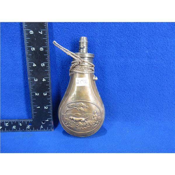 Vintage Powder Flask - Hunter and Hunting Dog