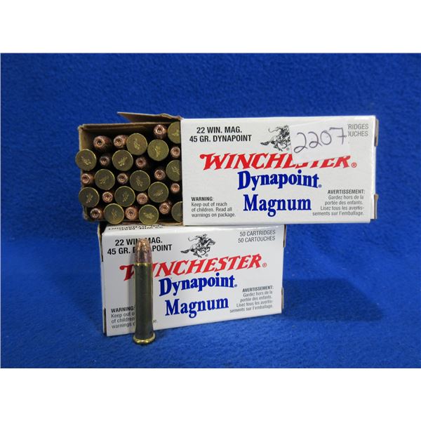 22 Win. Mag 45gr Dynapoint Winchester Cartridges