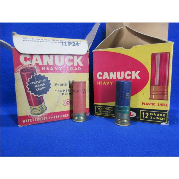 12 Ga. 2 3/4" Mixed Shotshells in Canuck Collector Boxes