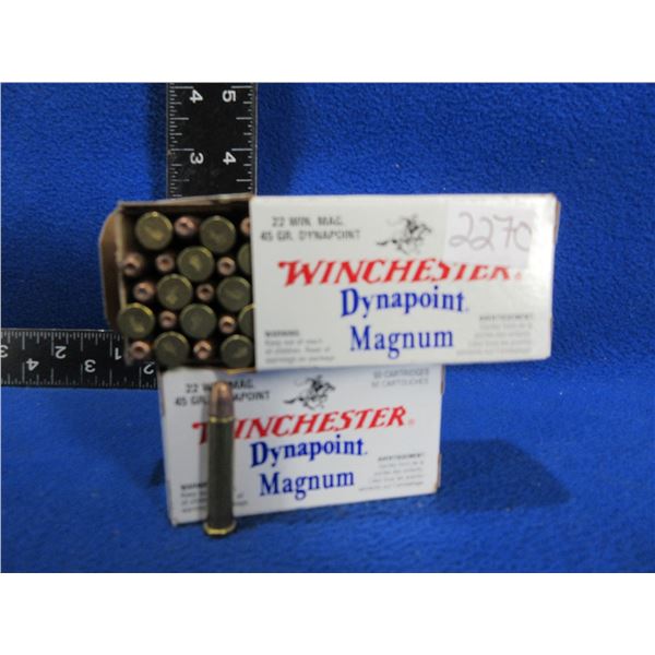 22 Win. Mag 45gr Dynapoint Winchester Cartridges