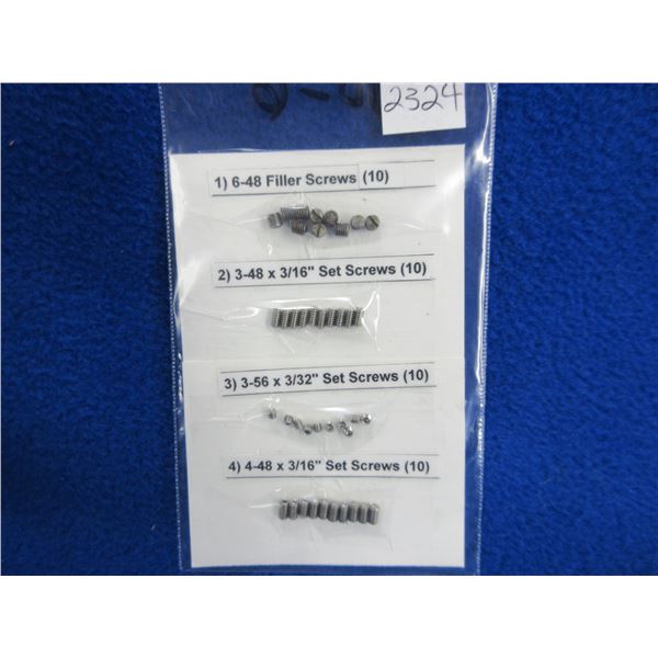 Lot of 40 Misc. Filler and Set Screws - 4 Sizes