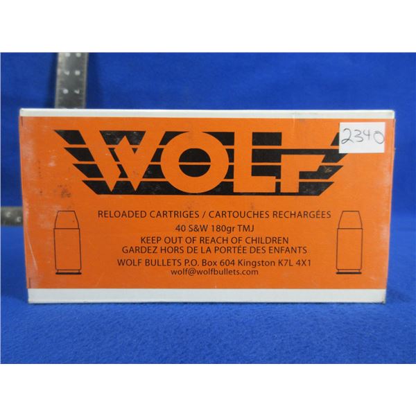 40 S&W 180gr TMJ Wolf Factory Reloads - Sealed Box of 50