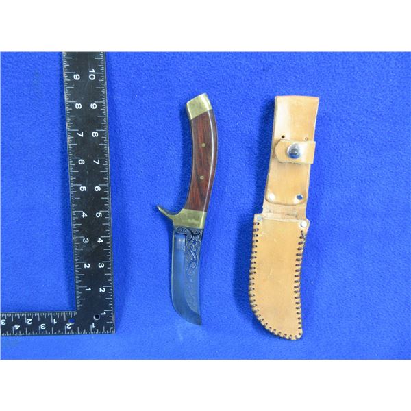 Fixed Blade Knife with Leather Sheath - 4 " Blade