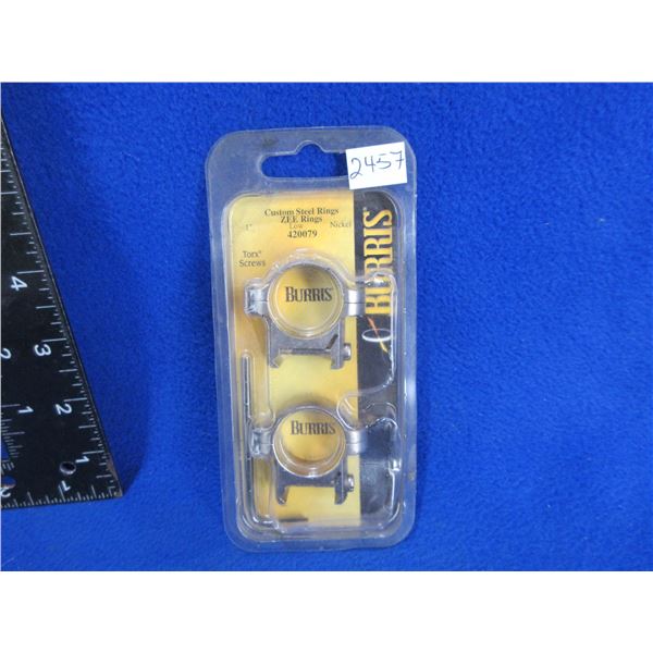 NEW - Burris 1" Low Zee Rings - Nickel # 420079