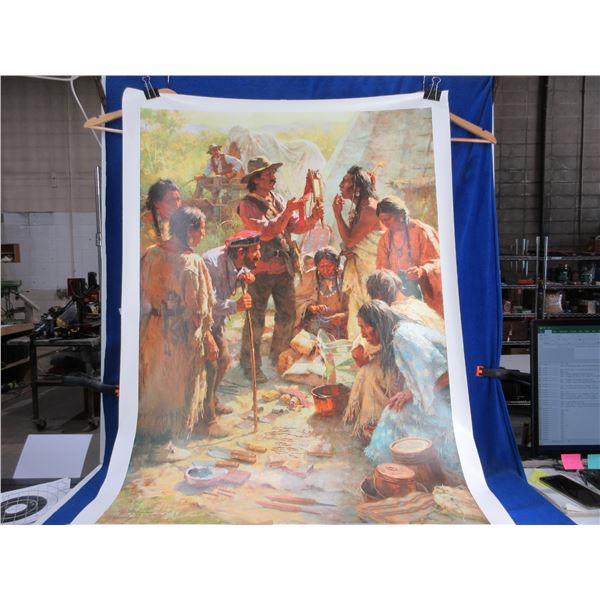 Canvas Picture - Traders of the Crow by Howard Terpning