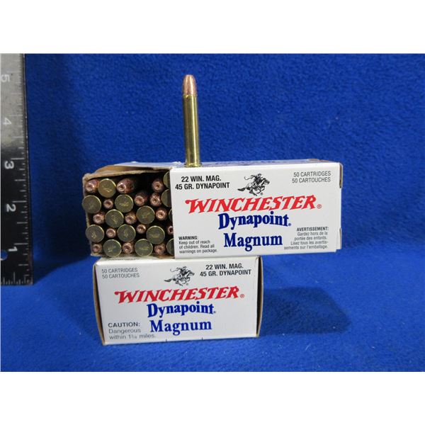 22 Win. Mag 45gr Dynapoint Winchester Cartridges