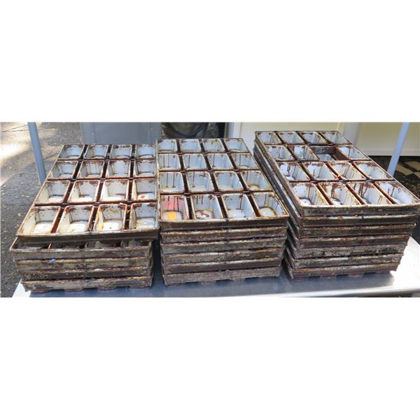 Multiple Large Connected Mini-Loaf Pans 26"x16" (total) 6"x4"x3"H (each pan)