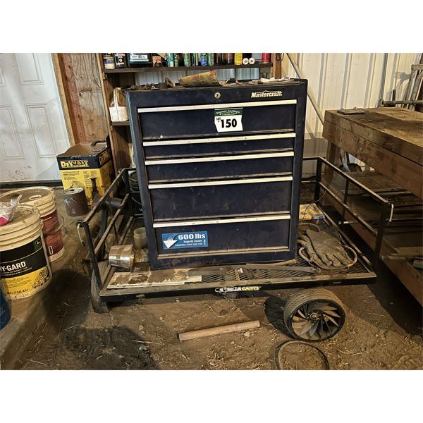 Mastercraft 600lb capacity Tool Box on Cart with Tools
