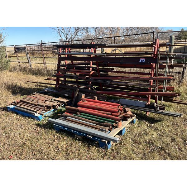 Metal Rack c/w Metal & 2 Pallets c/w Metal