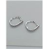 Image 2 : ELEGANT 0.35 ct. DIAMOND HOOP EARRINGS IN 925 STERLING SILVER - Replacement Value CAD 845