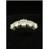 Image 2 : 5 PRONG SET MOISSANITES SET IN PLATED SILVER RING APPROX. TOTAL WEIGHT OF 4.15 CARATS APPRAISED VALU