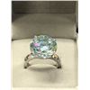 Image 1 : ONE MOISSANITE SET IN PLATED SILVER WEIGHING APPROXIMATELY 12.00 CARATS APPRAISED VALUE $5,975.00 #(