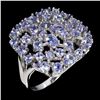 Image 2 : NEW NATURAL BLUE TANZANITE EARRINGS STERLING SILVER RING 14K WHITE GOLD PLATED â€“ Size 9 - Appraisa