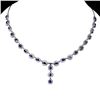 Image 1 : BRAND NEW SUPERB OVAL NATURAL BLUE SAPPHIRE NECKLESS 925 STERLING SILVER 14K WHITE GOLD PLATED - App